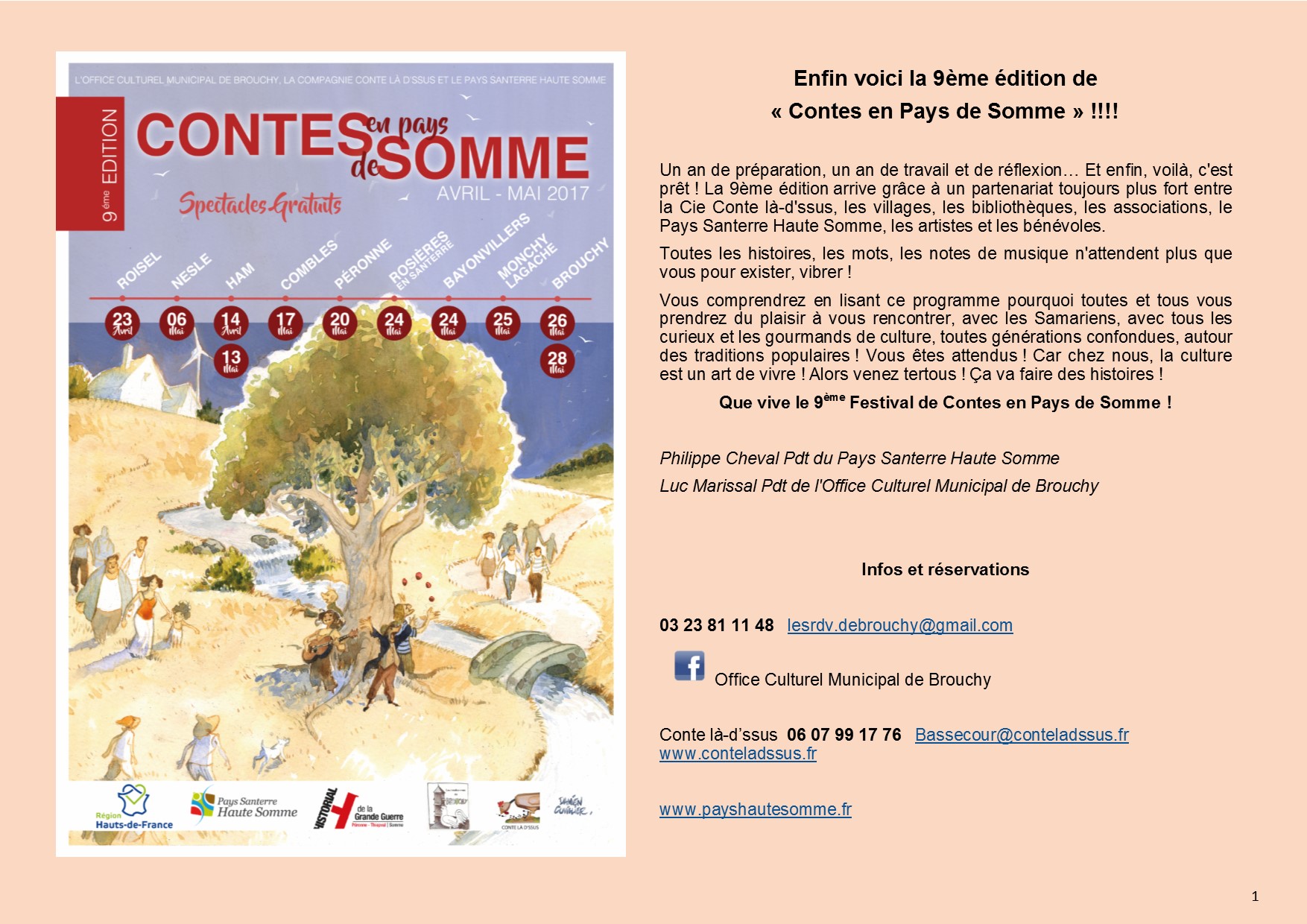 programme 9ème édition Contes en Pays de Somme page 1
